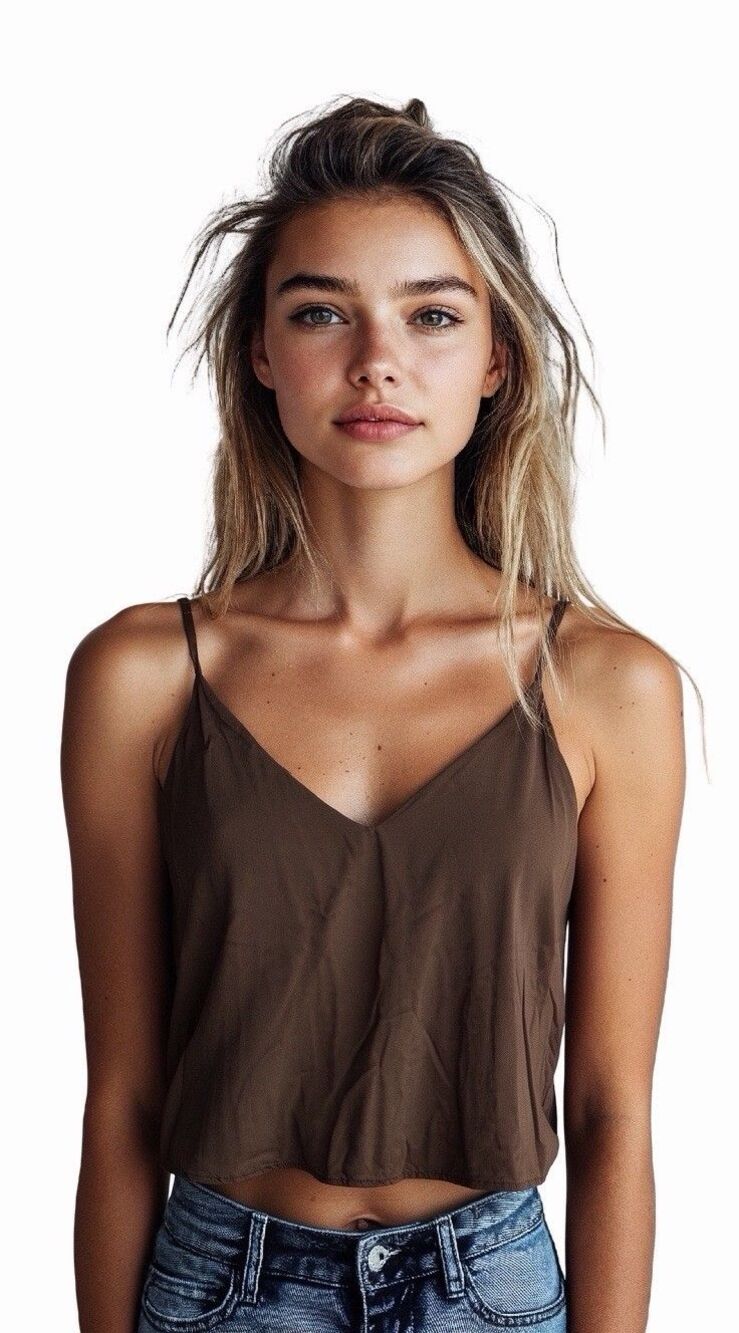 Dress Up Tank Women's Size Medium Brown Sleeveless Cropped Lined Made in USA